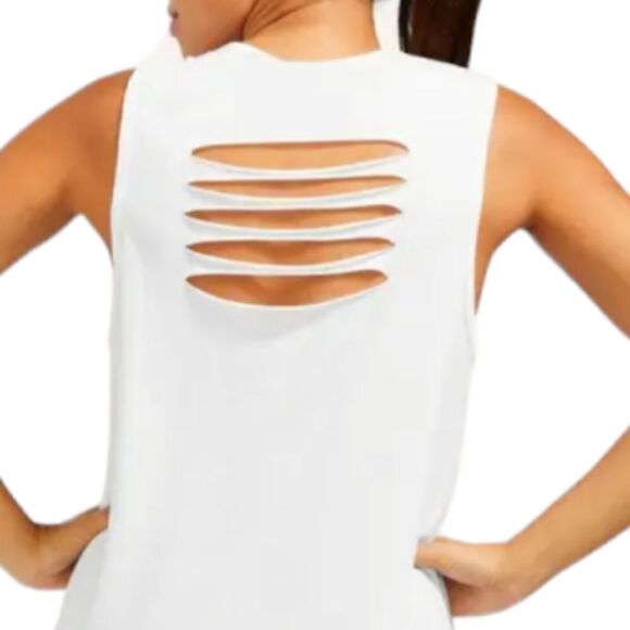 PELOTON White Teal Spring Geo Slash Back Active Tank Medium NWT - Picture 13 of 14